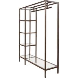 Econoco, Linea 4-Shelf Statuary Bronze Etagere with Hang Bar