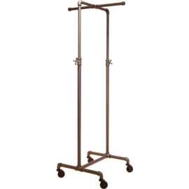 Econoco, Adjustable 2-Way Cross Bar Rack, PS2CBADJ, 21"W x 44"-72"H x 21"D, Anthracite Grey