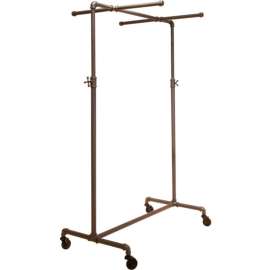 Econoco, Adjustable Ballet Bar W/ Two Cross Bars, PSBBCB2ADJ, 41"Wx44"-72"Hx22"D, Anthracite Grey