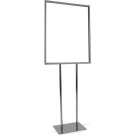 22" x 28" Bulletin Sign Holder w/ Flat Base - Chrome