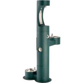 Elkay LK4420BF1UDB, Tri-Level Outdoor Pedestal Tubular W/Pet Fountain, Upper Water Refilling Station