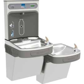 Elkay EZH2O Water Refilling Station, Wall Mount, Bi-Level, W/Filter, Stainless Steel, LZSTL8WSSK