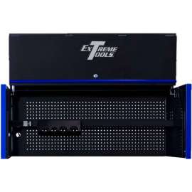 Extreme Tools RX Power Workstation Hutch, 55"W x 25"D x H"22-1/4, Black w/Blue Handle & Trim