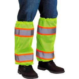 Ergodyne GloWear Leg Gaiters, Two Tone Mesh, Lime, 1 Pair