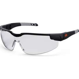 Ergodyne Dellenger-AF Safety Glasses w/ Adjustable Temples, Clear Lens, Matte Black Frame
