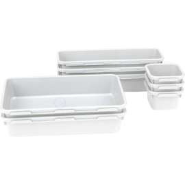 Mind Reader 8 Piece Interlocking Multi Purpose Storage Compartment Organizer, Gray