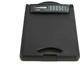 Mind Reader Clipboard with Portfolio Storage and Built-in Calculator, Black