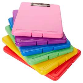 Mind Reader Plastic Clipboard with Portfolio Storage, Multiple Colors