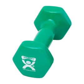 CanDo Vinyl-Coated Cast Iron Dumbbell, Green, 3 lb.