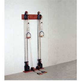 Double Handle Chest/Floor Weight Pulley System with Dual Weight Stack, 10 x 2.2 lb. Weights