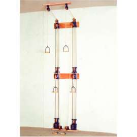 Triple Handle Chest/Floor/Overhead Weight Pulley System with Dual Weight Stack, 10 x 2.2 lb Weights