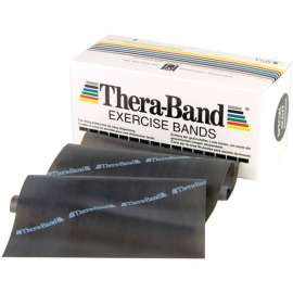 Thera-Band Latex Exercise Band, Black, 6 Yard Roll/Box