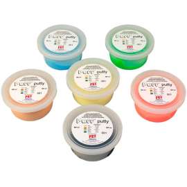 Puff LiTE Color-Coded Exercise Putty, 60cc, Set of 6