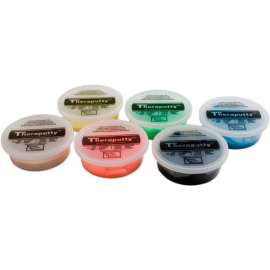 TheraPutty Exercise Putty Set (6 Pieces), 6 Ounce (Tan, Yellow, Red, Green, Blue, Black)