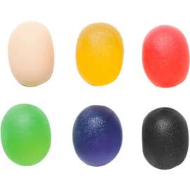 CanDo Gel Hand Exercise Ball, Large Cylindrical, 6-Piece Set