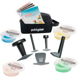Puttycise TheraPutty Set, 5 Tools, 4 x 6 oz. Putties, Easy (Tan, Yellow, Red, Green)