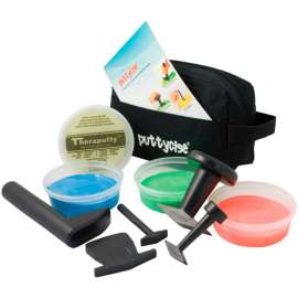 Puttycise TheraPutty Set, 5 Tools, 4 x 1 lb. Putties, Medium (Yellow, Red, Green, Blue)