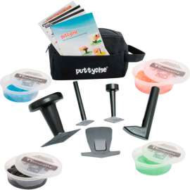 Puttycise TheraPutty Set, 5 Tools, 4 x 6 oz. Putties, Hard (Red, Green, Blue, Black)
