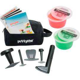 Puttycise TheraPutty Economy Set, 5 Tools, 2 x 1 lb. Putties, Medium (Red and Green)