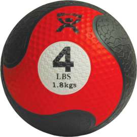 CanDo Firm Medicine Ball, 4 lb., 8" Diameter, Red