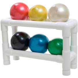 Thera-Band Soft Weights Ball with 2-Tier PVC Rack, 6 Color Set