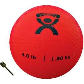 CanDo Soft Pliable Medicine Ball, 4 lb., 5" Diameter, Red