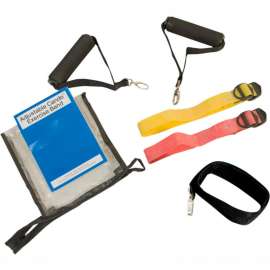 CanDo Adjustable Exercise Band, 2 Band Set, Easy -Yellow, Red)