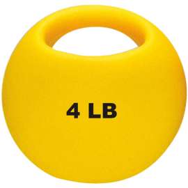 CanDo One-Handle Medicine Ball, 4 lb., 9" Diameter, Yellow