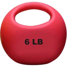 CanDo One-Handle Medicine Ball, 6 lb., 9" Diameter, Red