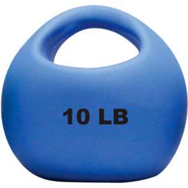 CanDo One-Handle Medicine Ball, 10 lb., 9" Diameter, Blue