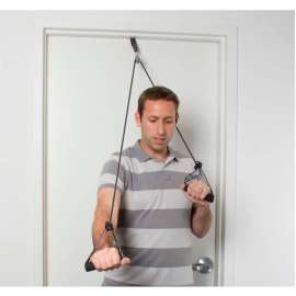 CanDo Shoulder Pulley Exerciser with Tubing and Handles, Black, X-Heavy, 1 Set