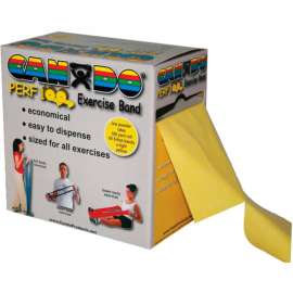CanDo Perf 100 Low Powder Exercise Band, Yellow, 100 yd Roll, 1 Roll/Box