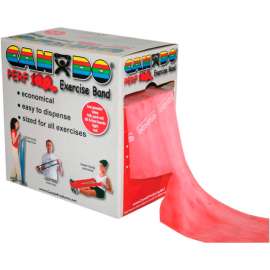 CanDo Perf 100 Low Powder Exercise Band, Red, 100 yd Roll, 1 Roll/Box