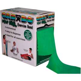 CanDo Perf 100 Low Powder Exercise Band, Green, 100 yd Roll, 1 Roll/Box