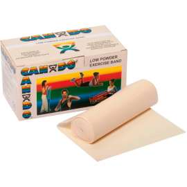 CanDo Low Powder Exercise Band, Tan, 6 Yard Roll, 1 Roll/Box