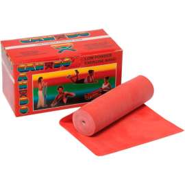 CanDo Low Powder Exercise Band, Red, 6 Yard Roll, 1 Roll/Box