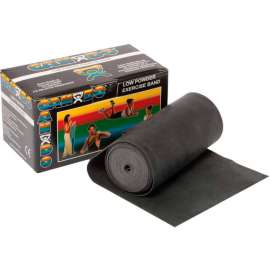 CanDo Low Powder Exercise Band, Black, 6 Yard Roll, 1 Roll/Box