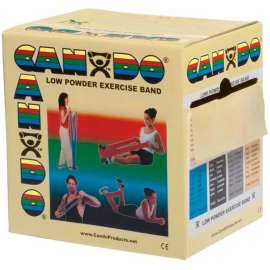 CanDo Low Powder Exercise Band, Tan, 50 Yard Roll, 1 Roll/Box