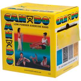 CanDo Low Powder Exercise Band, Yellow, 50 Yard Roll, 1 Roll/Box