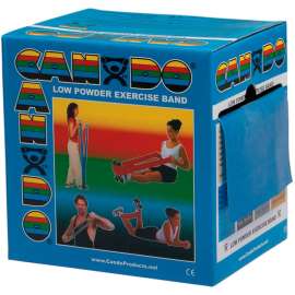 CanDo Low Powder Exercise Band, Blue, 50 Yard Roll, 1 Roll/Box