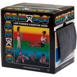 CanDo Low Powder Exercise Band, Black, 50 Yard Roll, 1 Roll/Box