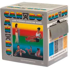 CanDo Low Powder Exercise Band, Silver, 50 Yard Roll, 1 Roll/Box