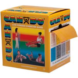 CanDo Low Powder Exercise Band, Gold, 50 Yard Roll, 1 Roll/Box