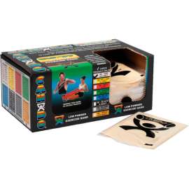 CanDo Low Powder Pre-Cut Exercise Band, XX-Light, Tan, 48"L Strip, Box of 40