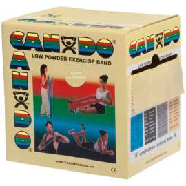 CanDo Low Powder Exercise Band, Tan, 25 Yard Roll, 1 Roll/Box