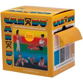CanDo Low Powder Exercise Band, Gold, 25 Yard Roll, 1 Roll/Box
