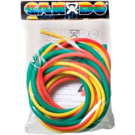 CanDo Low Powder Exercise Tubing PEP Pack, 6' Tubing, Easy -Yellow, Red, Green)