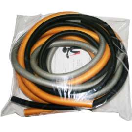 CanDo Low Powder Exercise Tubing PEP Pack, 6' Tubing, Difficult -Black, Silver, Gold)
