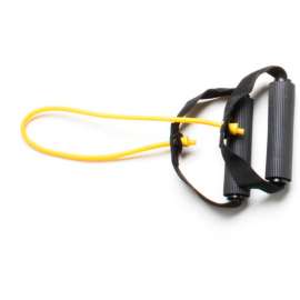 CanDo Exercise Tubing with Handles, Yellow, 18"