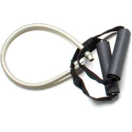 CanDo Exercise Tubing with Handles, Silver, 18"